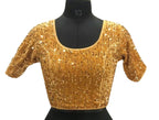 Vamika Brown Velvet Sequence Blouse - Distacart