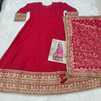 Aarshi Fashions Pink Silk Wedding Gowns