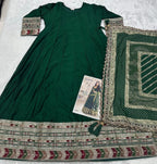 Aarshi Fashions Green Silk Wedding Gowns