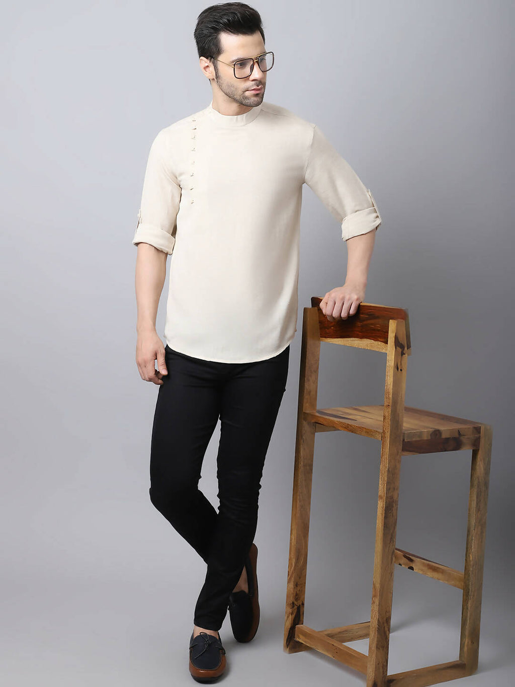 Even Apparels Cream Pure Cotton Kurta With Side Placket - Distacart