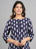 House of RP Women Cotton Blue Graphic Print Casual Top
