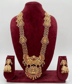 Jewel City Stunning Gold-Plated Temple Jewelry Set | Traditional Haram & Jhumkas | Bridal & Festival Wear - Distacart