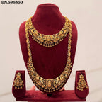 Jewel City Handcrafted Traditional Gold-Plated Temple Jewelry Set | Ethnic Bridal Lakshmi Necklace & Earrings for Women - Distacart