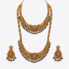 Jewel City Handcrafted Traditional Gold-Plated Temple Jewelry Set | Ethnic Bridal Lakshmi Necklace & Earrings for Women - Distacart