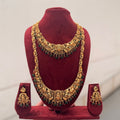 Jewel City Handcrafted Traditional Gold-Plated Temple Jewelry Set | Ethnic Bridal Lakshmi Necklace & Earrings for Women - Distacart
