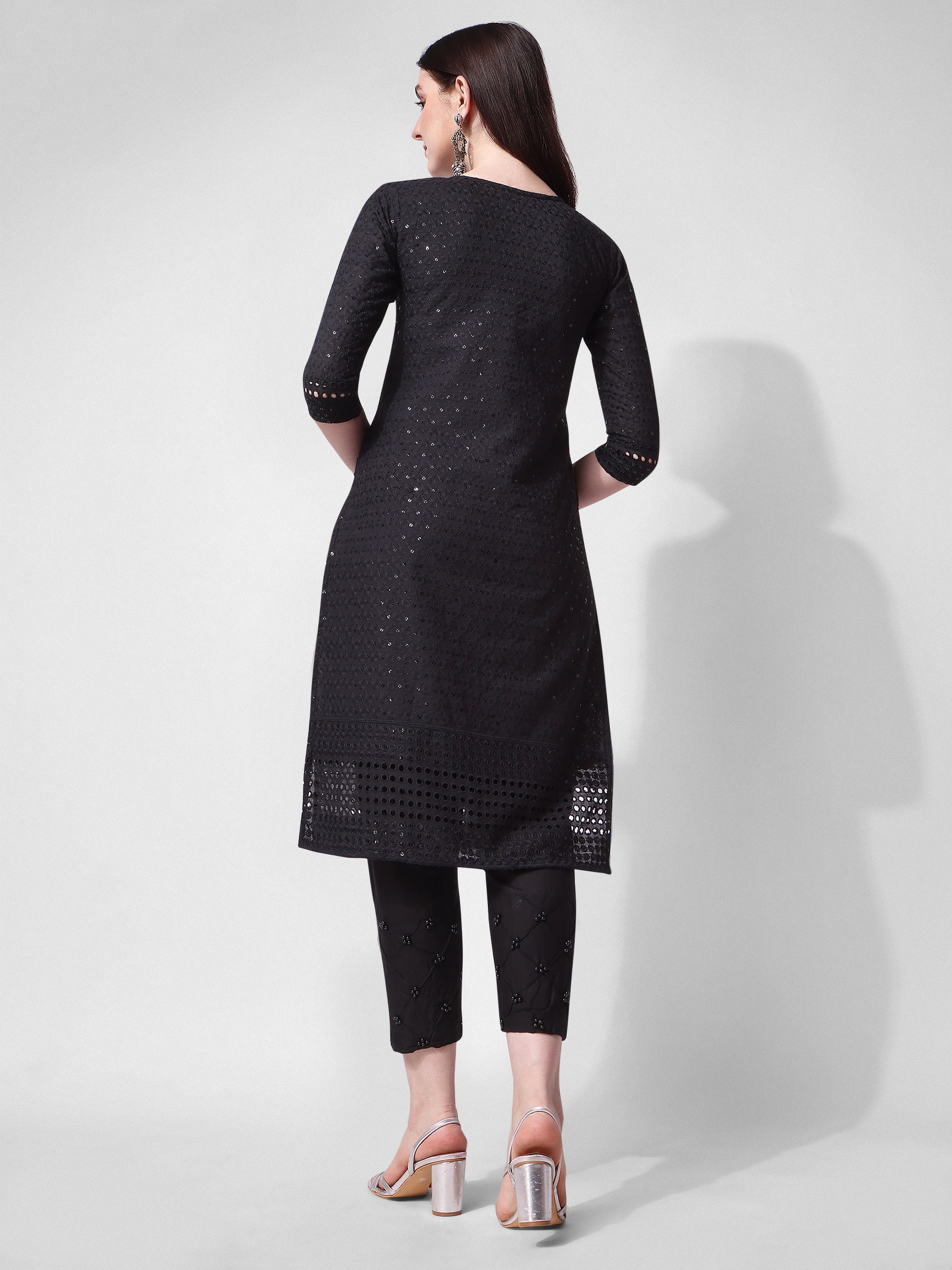 Embroidered Kurta With Pant, Multicolor - Hiral Fashion - Distacart