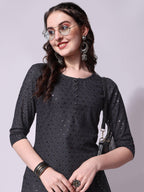 Embroidered Kurta With Pant, Multicolor - Hiral Fashion - Distacart