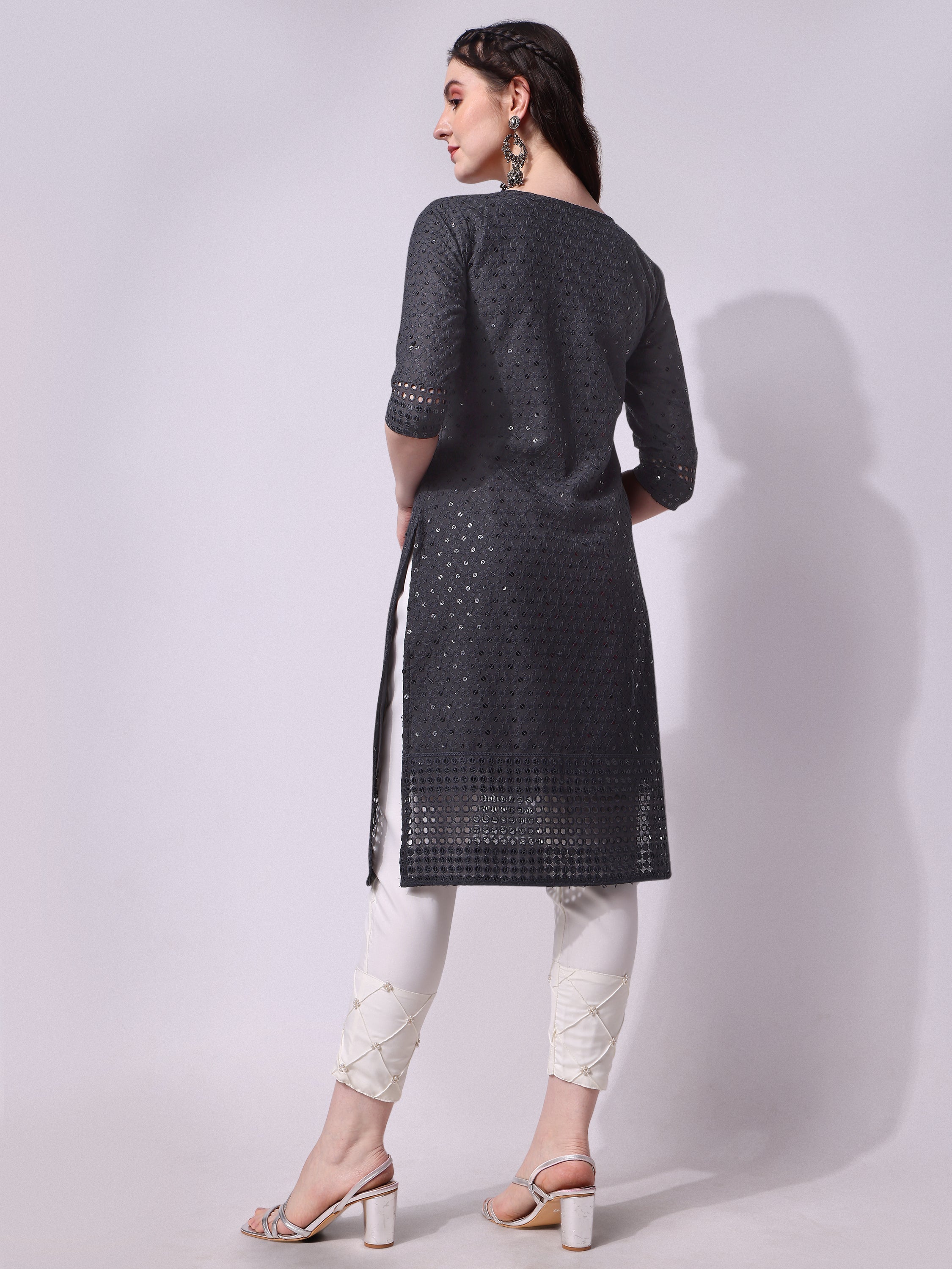 Embroidered Kurta With Pant, Multicolor - Hiral Fashion - Distacart
