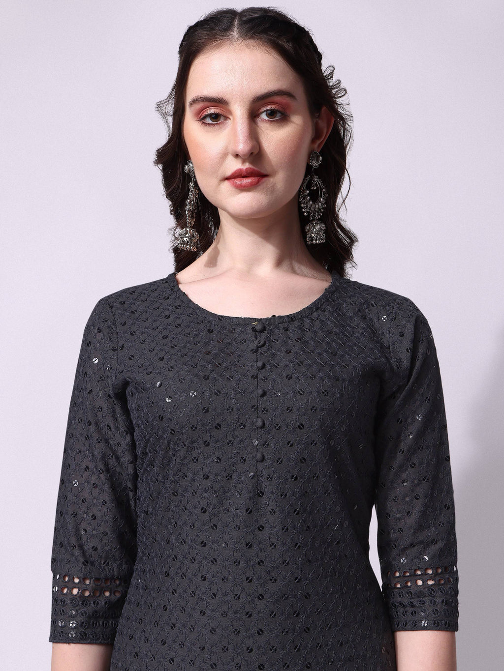 Embroidered Kurta With Pant, Multicolor - Hiral Fashion - Distacart