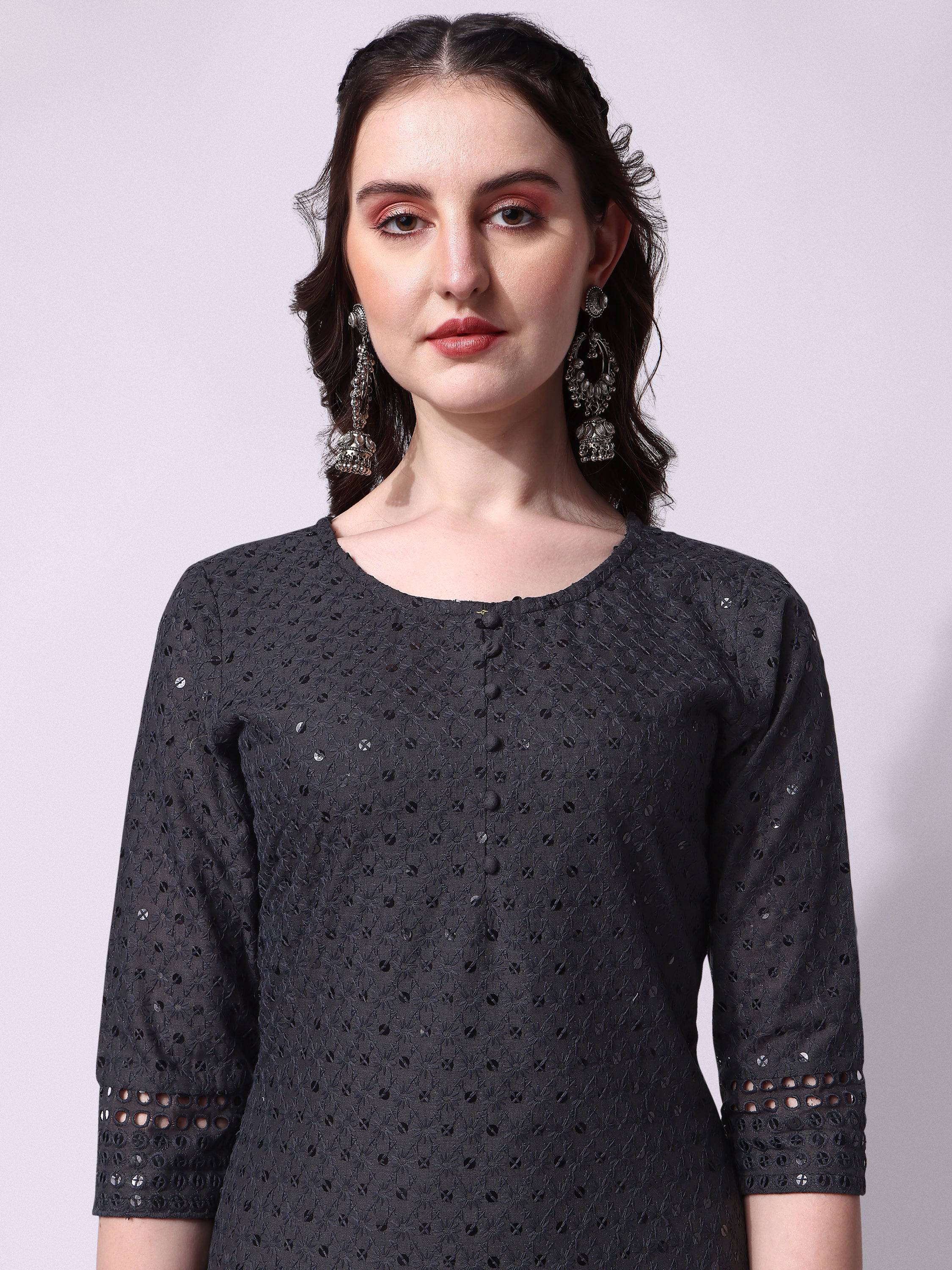 Embroidered Kurta With Pant, Multicolor - Hiral Fashion - Distacart