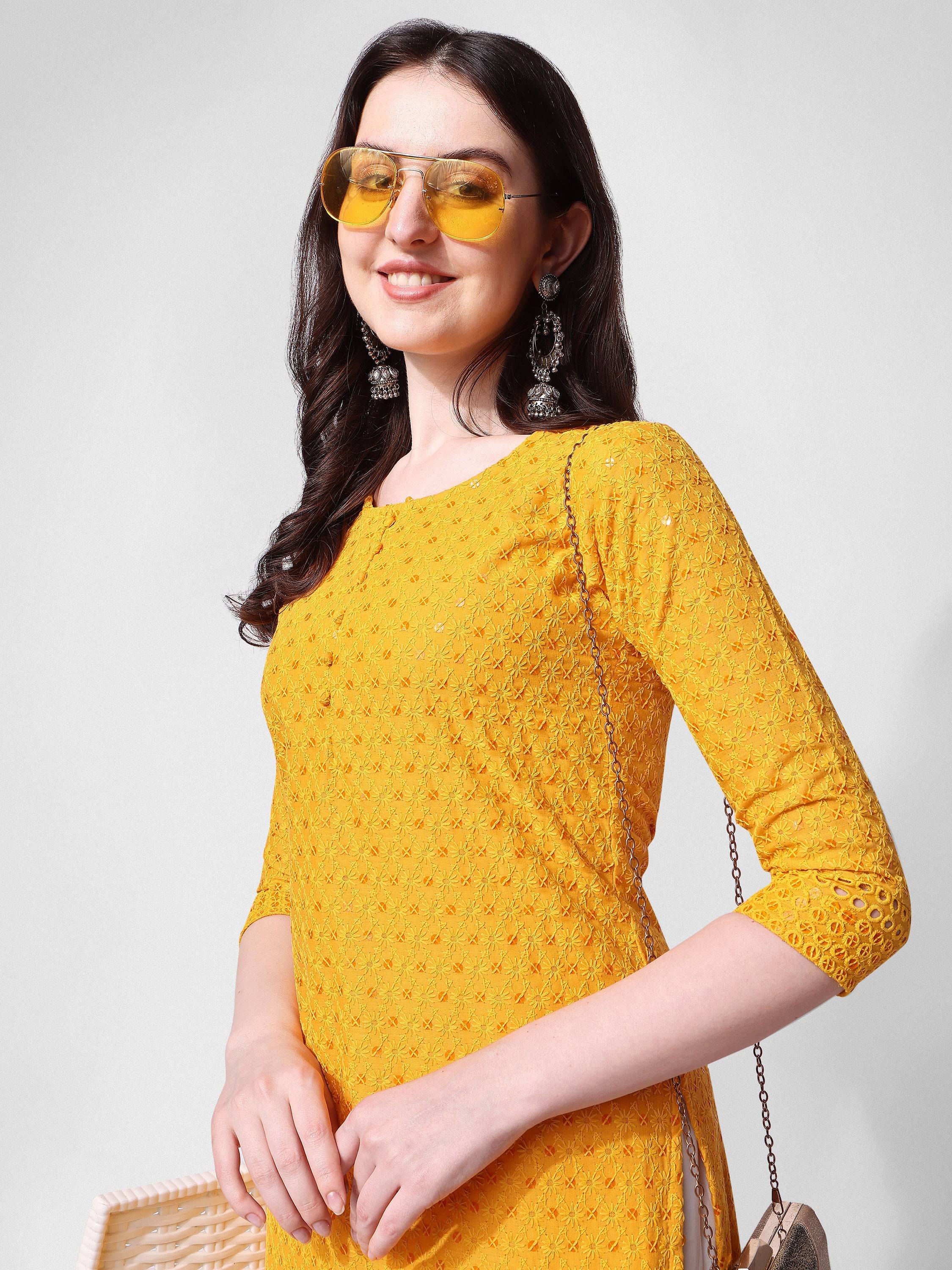 Embroidered Kurta With Pant, Multicolor - Hiral Fashion - Distacart