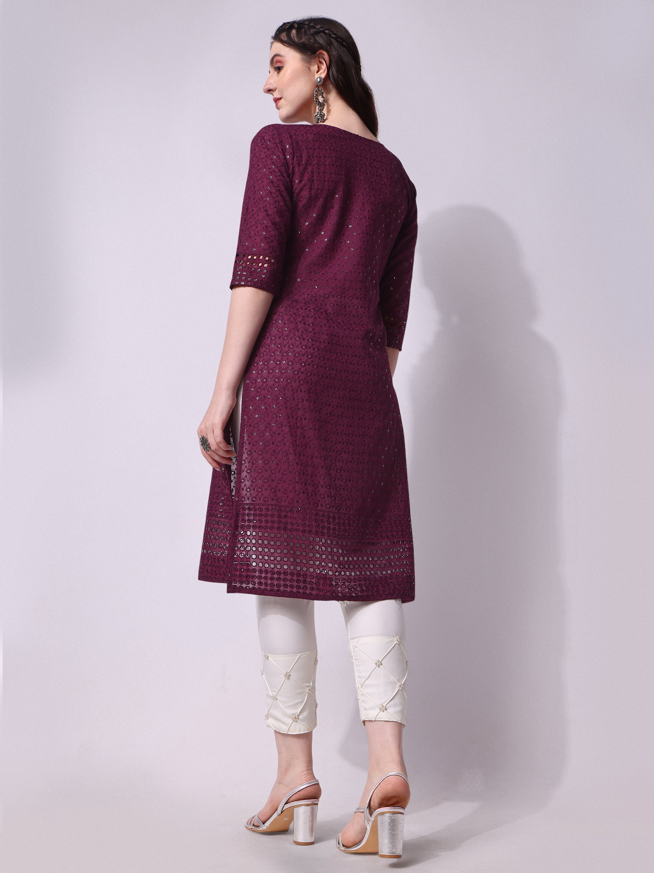 Embroidered Kurta With Pant, Multicolor - Hiral Fashion - Distacart