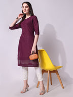Embroidered Kurta With Pant, Multicolor - Hiral Fashion - Distacart