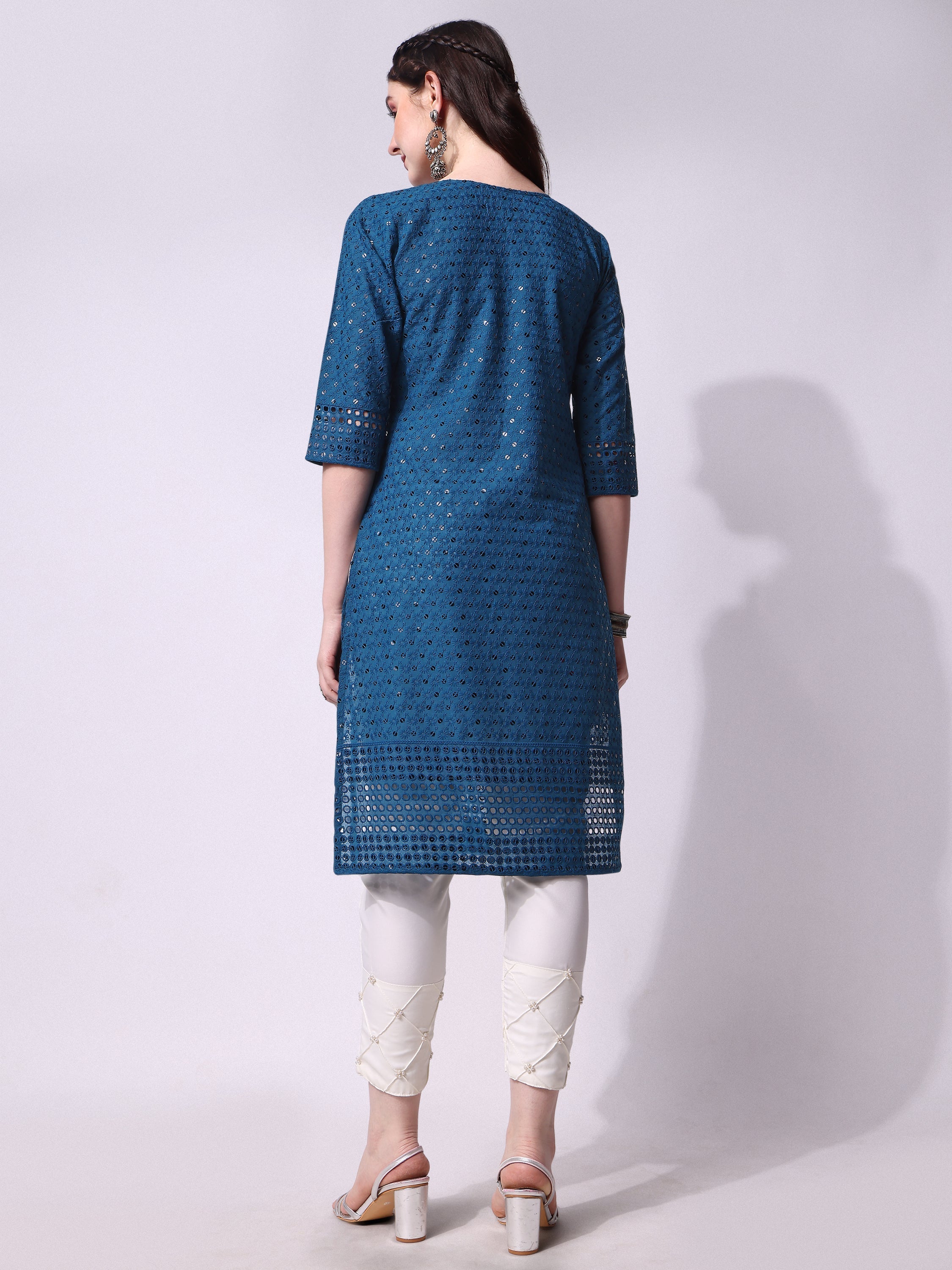 Embroidered Kurta With Pant, Multicolor - Hiral Fashion - Distacart