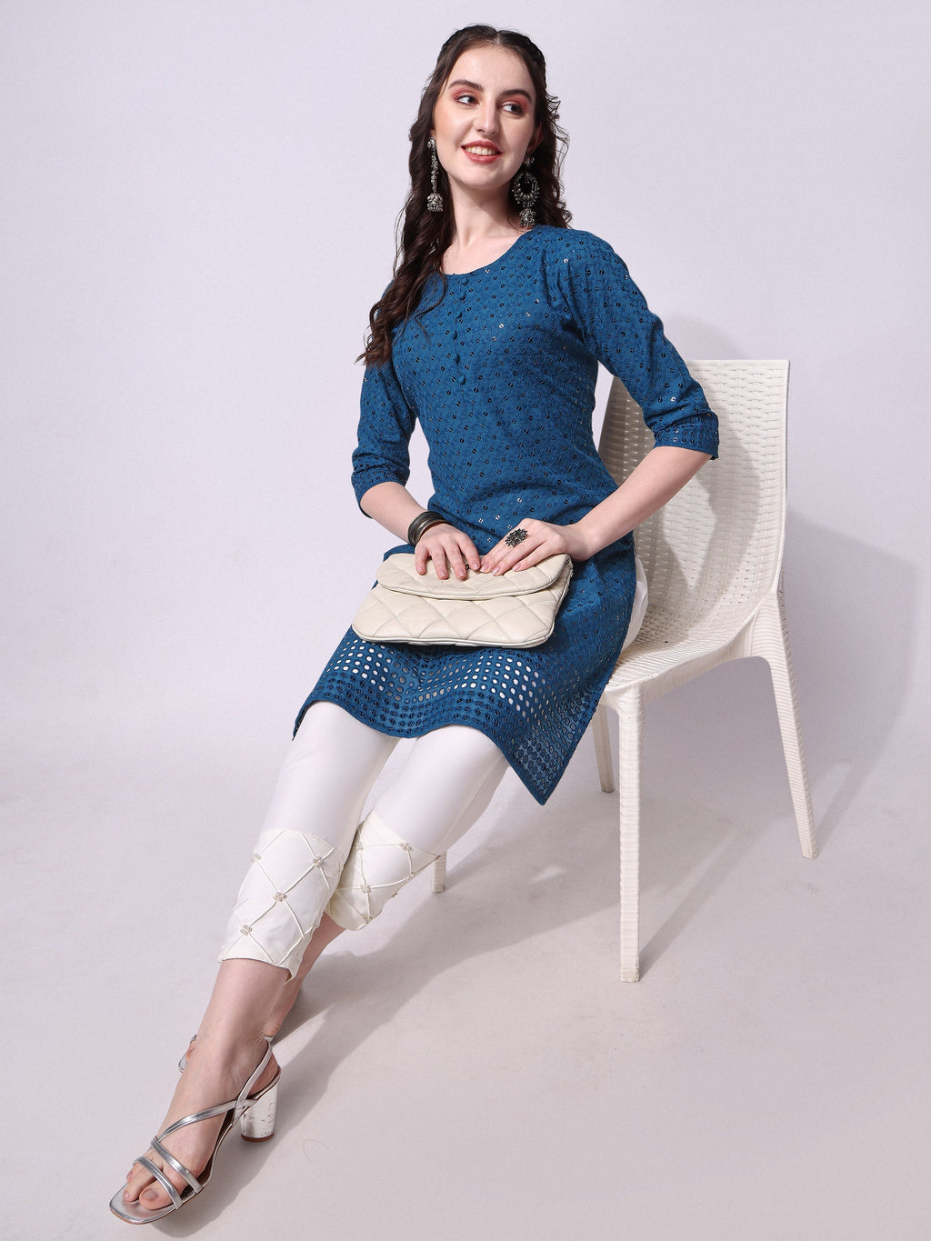 Embroidered Kurta With Pant, Multicolor - Hiral Fashion - Distacart