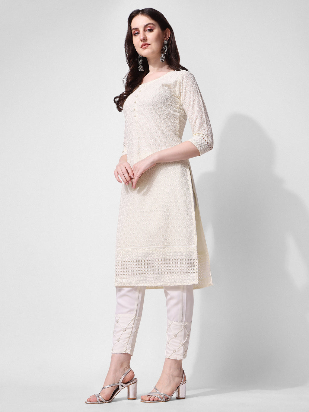 Embroidered Kurta With Pant, Multicolor - Hiral Fashion - Distacart