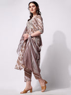Nayra Cut Embroidered Kurta With Pant And Dupatta Set, Multicolor - Hiral Fashion - Distacart