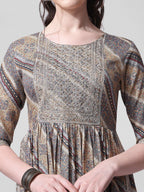 Nayra Cut Embroidered Kurta With Pant And Dupatta Set, Multicolor - Hiral Fashion - Distacart