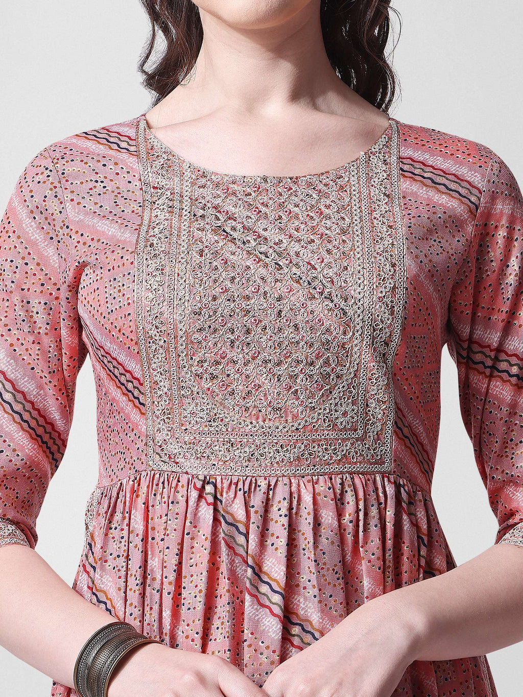 Nayra Cut Embroidered Kurta With Pant And Dupatta Set, Multicolor - Hiral Fashion - Distacart