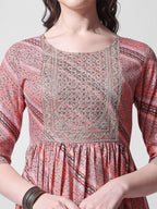 Nayra Cut Embroidered Kurta With Pant And Dupatta Set, Multicolor - Hiral Fashion - Distacart