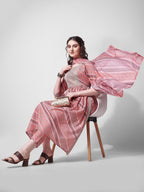 Nayra Cut Embroidered Kurta With Pant And Dupatta Set, Multicolor - Hiral Fashion - Distacart