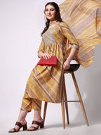 Nayra Cut Embroidered Kurta With Pant And Dupatta Set, Multicolor - Hiral Fashion - Distacart