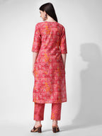 Printed & Embroidered Kurta With Pant & Dupatta Set, Multicolor - Hiral Fashion - Distacart