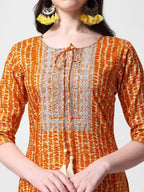 Shibori Printed And Embroidered Kurta, Multicolor - Hiral Fashion - Distacart