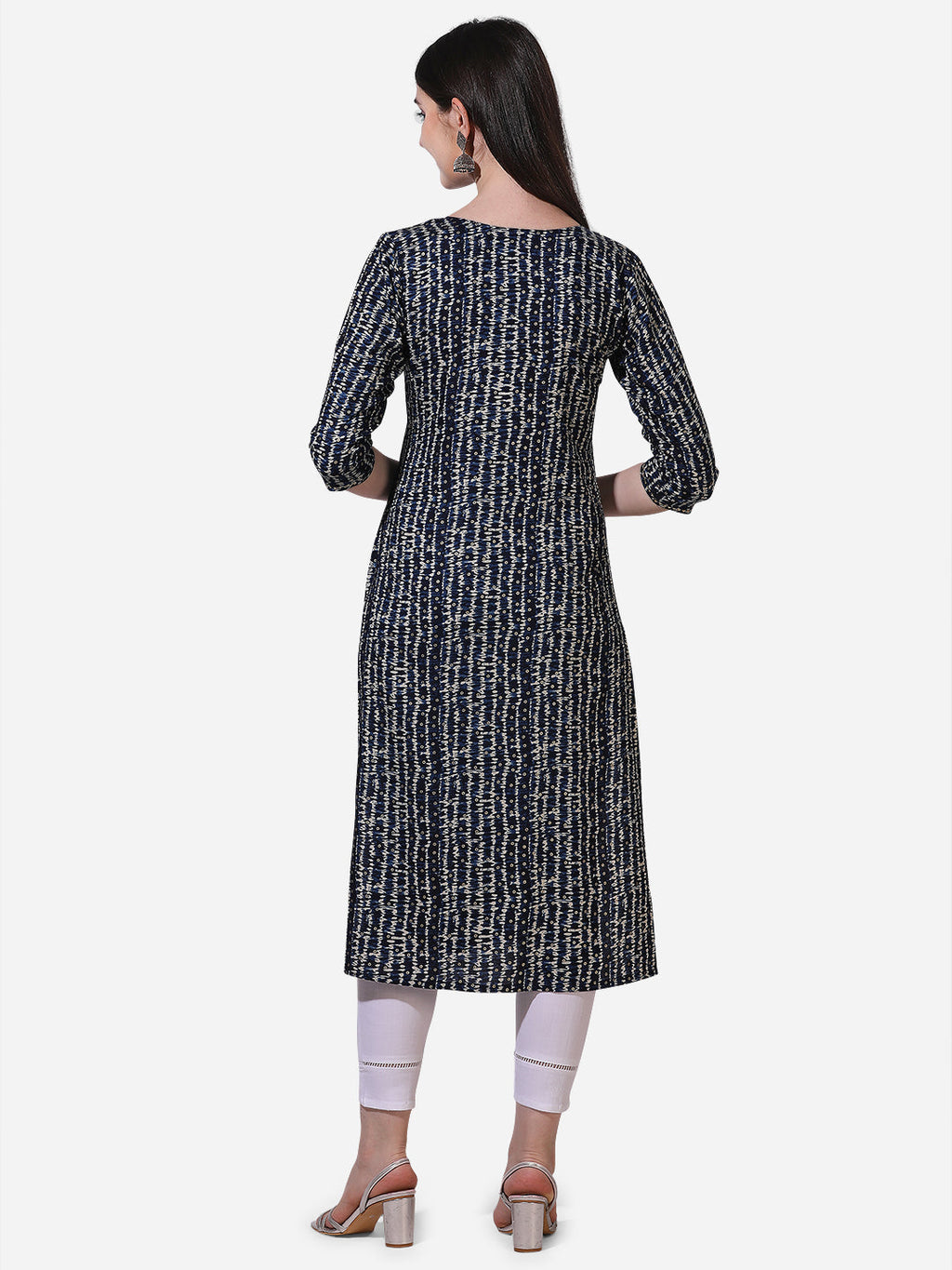 Shibori Printed And Embroidered Kurta, Multicolor - Hiral Fashion - Distacart