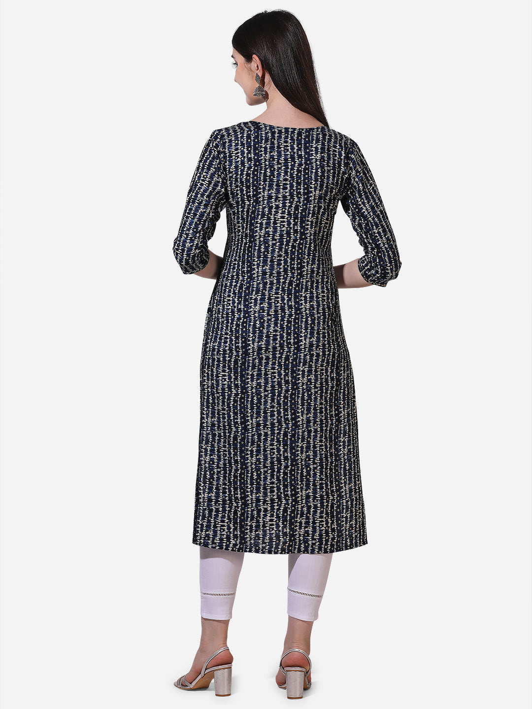 Shibori Printed And Embroidered Kurta, Multicolor - Hiral Fashion - Distacart