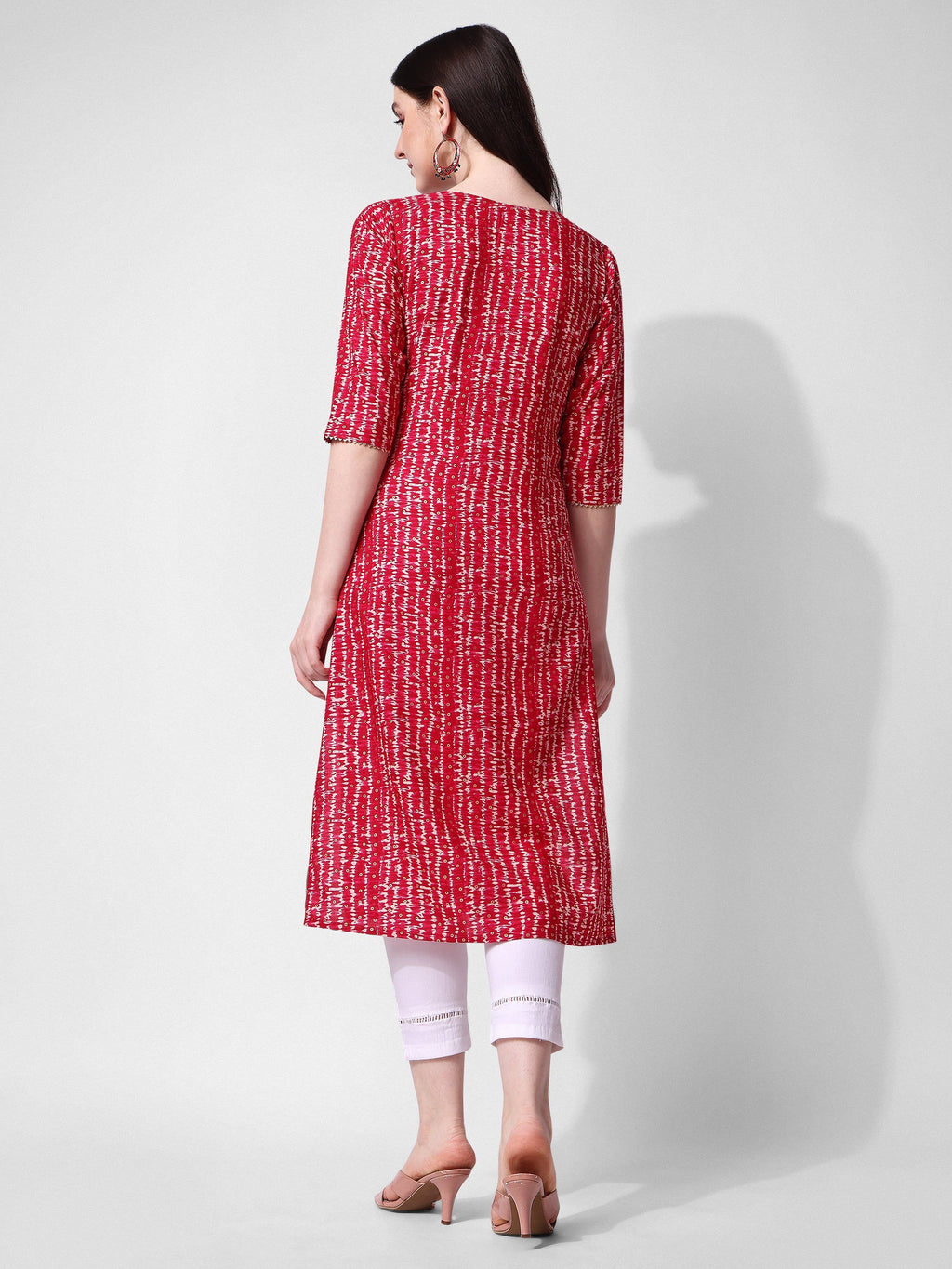 Shibori Printed And Embroidered Pink Kurta, Multicolor - Hiral Fashion - Distacart