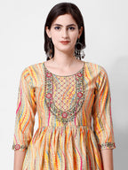 Nayra Cut Embroidered Kurta With Pant And Dupatta Set, Multicolor - Hiral Fashion - Distacart