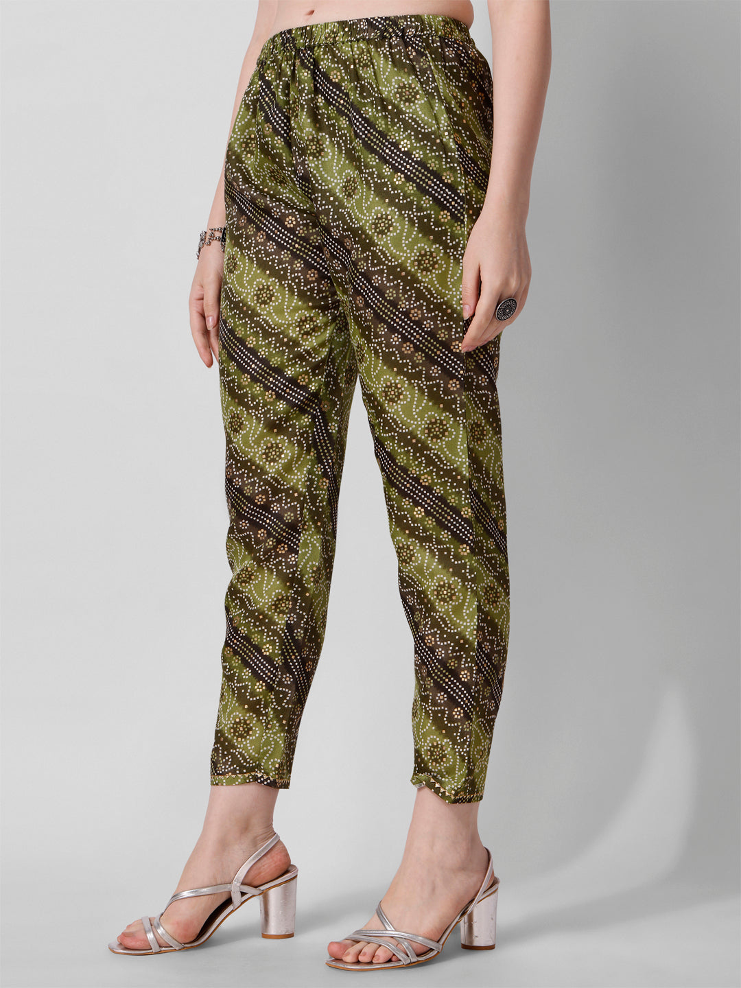 Green Printed Straight Cut Kurta With Cotton Pant Set, Multicolor - Hiral Fashion - Distacart