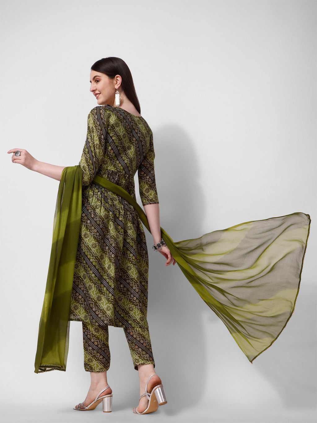 Green Printed Straight Cut Kurta With Cotton Pant Set, Multicolor - Hiral Fashion - Distacart