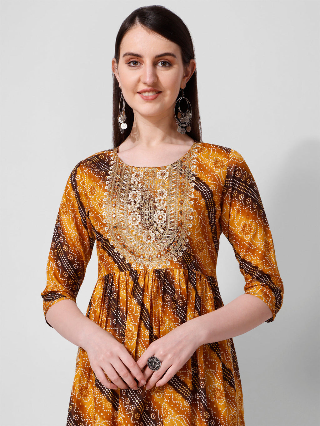 Embroidered & Printed Kurta With Pant And Dupatta Set, Multicolor - Hiral Fashion - Distacart