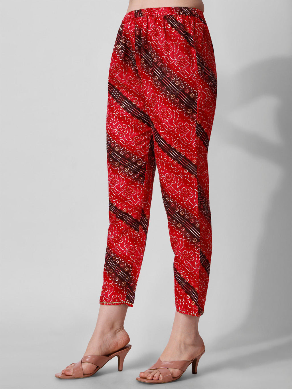 Embroidered & Printed Kurta With Pant And Dupatta Set, Multicolor - Hiral Fashion - Distacart