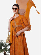 Printed & Embroidered Kurta With Pant & Dupatta Set, Multicolor - Hiral Fashion - Distacart