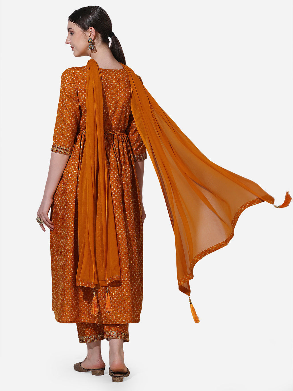 Printed & Embroidered Kurta With Pant & Dupatta Set, Multicolor - Hiral Fashion - Distacart
