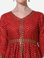 Printed & Embroidered Kurta With Pant & Dupatta Set, Multicolor - Hiral Fashion - Distacart