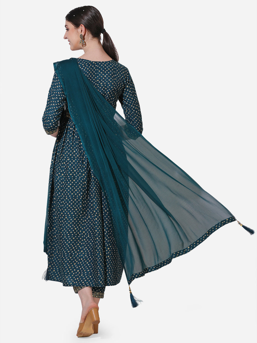 Embroidered Kurta With Pant And Dupatta Set, Multicolor - Hiral Fashion - Distacart