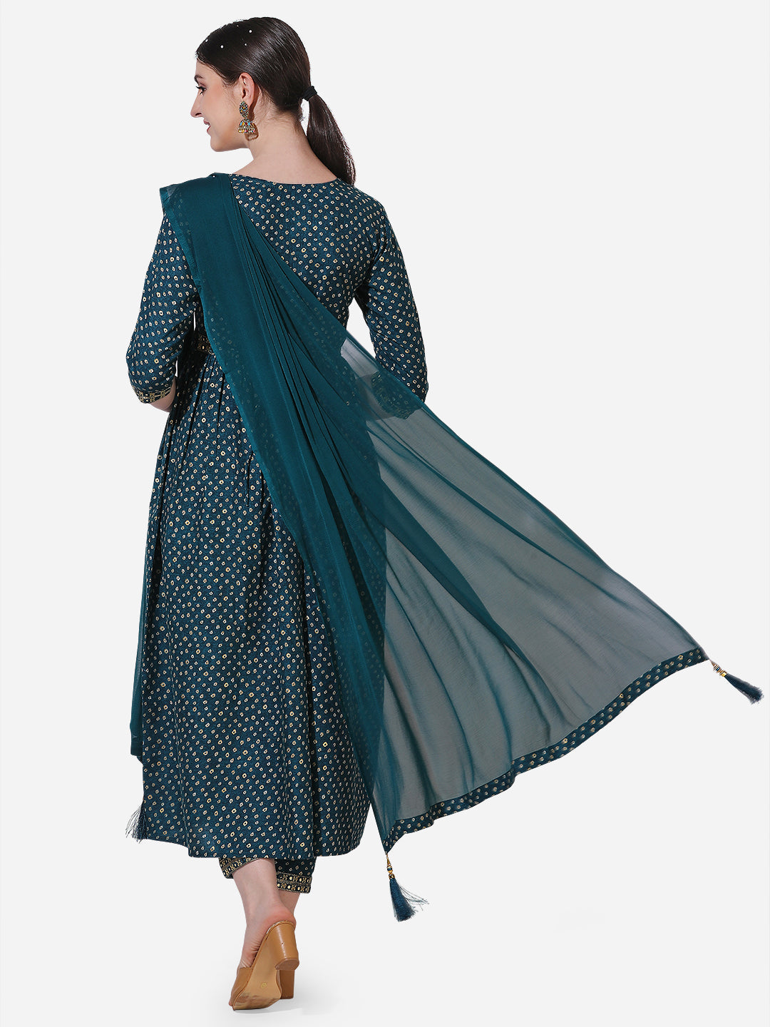 Embroidered Kurta With Pant And Dupatta Set, Multicolor - Hiral Fashion - Distacart
