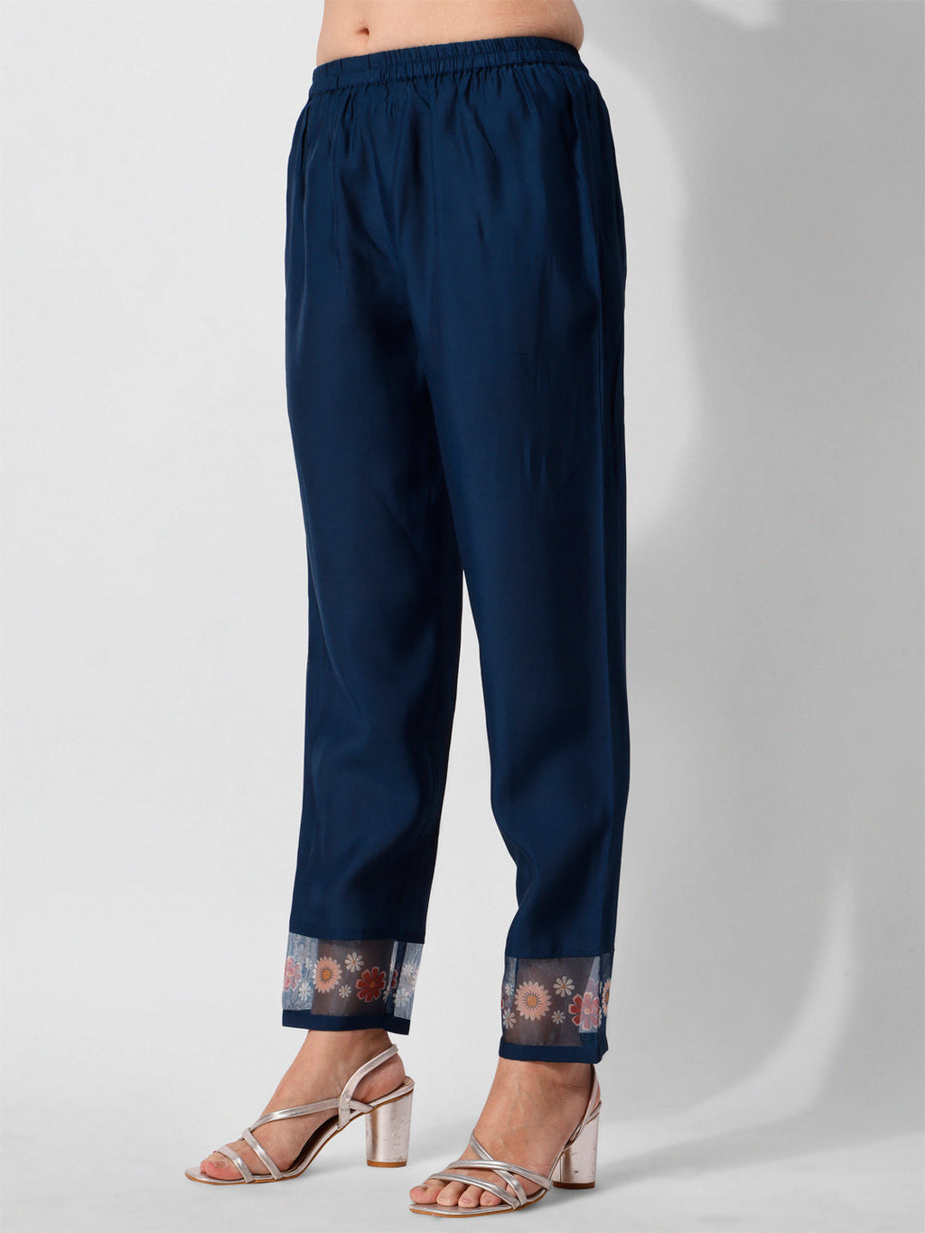 Embroidered Blue Kurta With Pant And Printed Dupatta Set, Multicolor - Hiral Fashion - Distacart