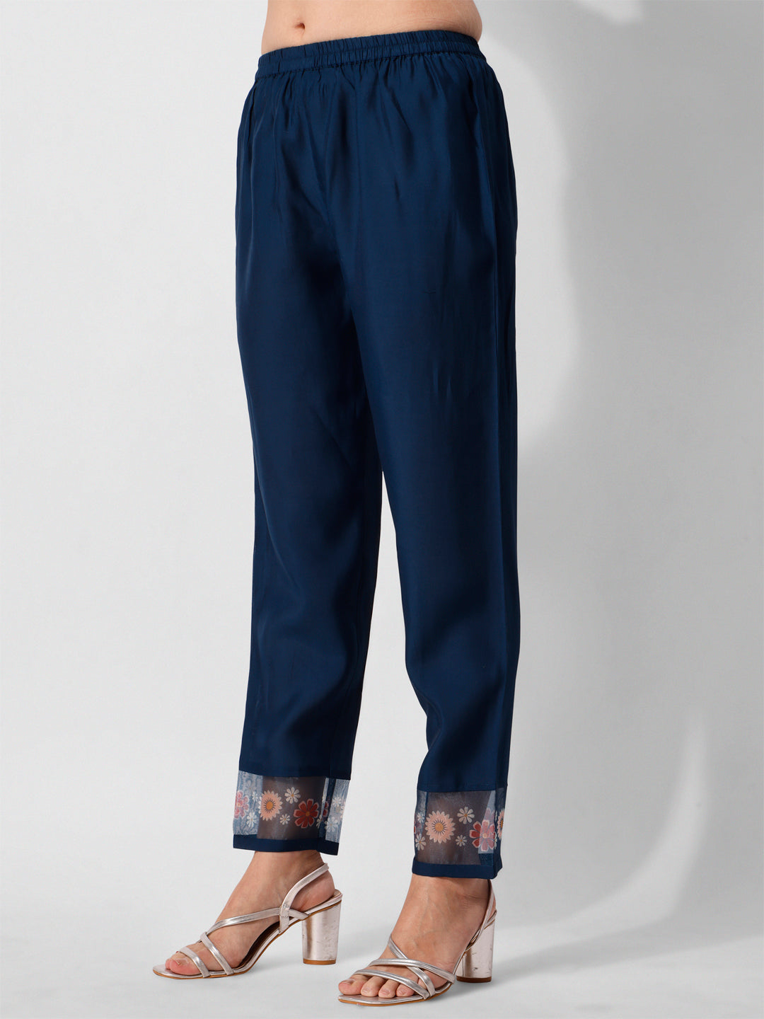 Embroidered Blue Kurta With Pant And Printed Dupatta Set, Multicolor - Hiral Fashion - Distacart