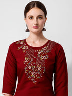 Embroidered Kurta With Pant And Printed Dupattaset, Multicolor - Hiral Fashion - Distacart