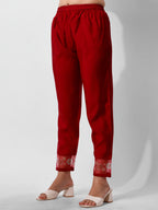 Embroidered Kurta With Pant And Printed Dupatta Set, Multicolor - Hiral Fashion - Distacart