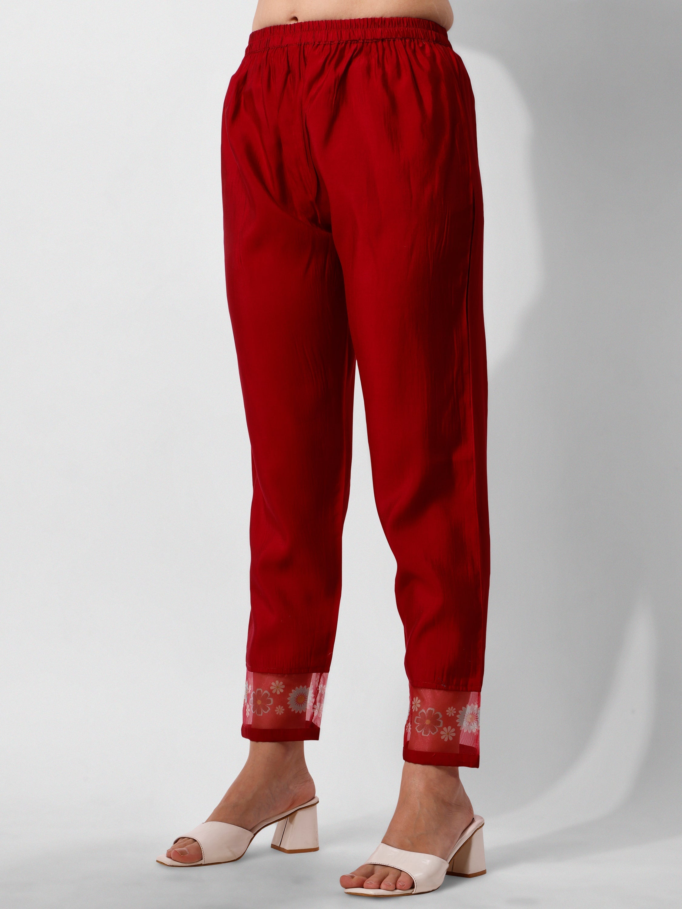 Embroidered Kurta With Pant And Printed Dupatta Set, Multicolor - Hiral Fashion - Distacart