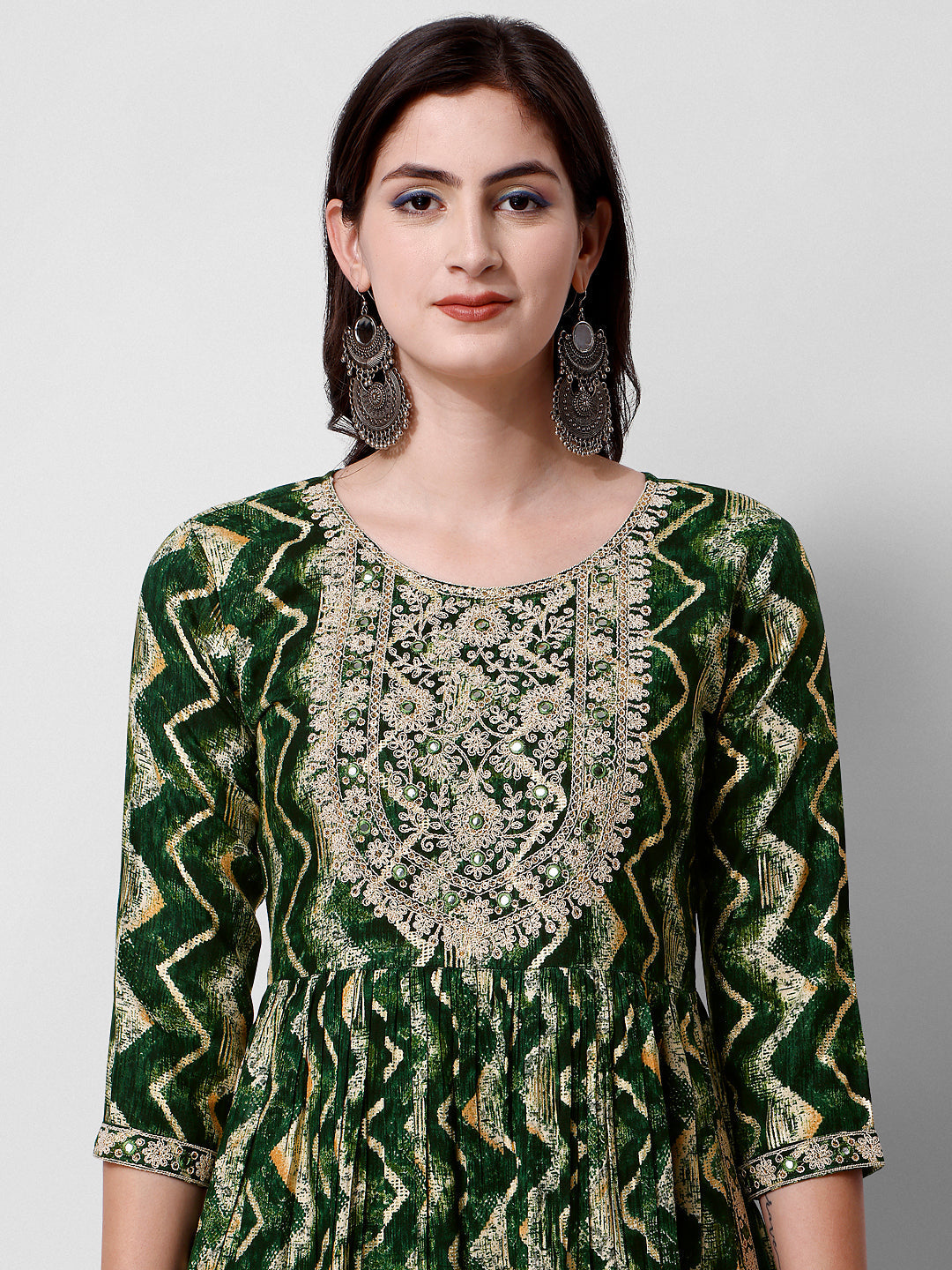 Nayra Cut Printed And Embroidered Kurta With Pant & Dupatta Set, Multicolor - Hiral Fashion - Distacart