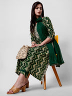 Nayra Cut Printed And Embroidered Kurta With Pant & Dupatta Set, Multicolor - Hiral Fashion - Distacart