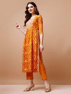 Nyra Cut Embroidered & Chevron Printed Kurta With Pant & Dupatta, Multicolor - Hiral Fashion - Distacart
