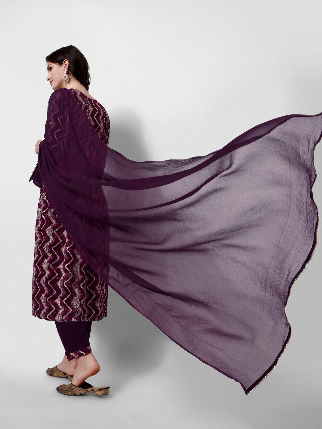 Nayra Cut Printed And Embroidered Kurta With Pant & Dupatta Set, Multicolor - Hiral Fashion - Distacart